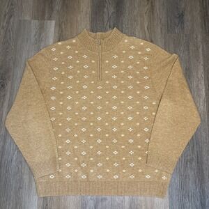 Jos. A. Bank Lamb's Wool Sweater‎ Men's Size XL Quarter Zip Signature Academia